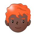 👨🏿‍🦰 Emoji Mann: dunkle Hautfarbe, rotes Haar Samsung Experience 9.5.
