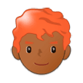 👨🏾‍🦰 Emoji Homem: Pele Morena Escura E Cabelo Vermelho na Samsung Experience 9.5.