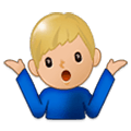 Emoji 🤷🏼‍♂️ Uomo Che Scrolla Le Spalle: Carnagione Abbastanza Chiara su Samsung Experience 9.5.