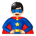 🦸🏻‍♂️ Emoji Homem Super-herói: Pele Clara na Samsung Experience 9.5.