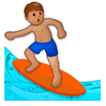 🏄🏽‍♂️ Emoji Homem Surfista: Pele Morena na Samsung Experience 9.5.
