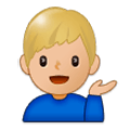 Emoji 💁🏼‍♂️ Uomo Con Suggerimento: Carnagione Abbastanza Chiara su Samsung Experience 9.5.
