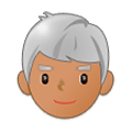 Emoji 👨🏽‍🦳 Uomo: Carnagione Olivastra E Capelli Bianchi su Samsung Experience 9.5.