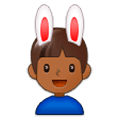 👯🏾‍♂️ Emoji Hombres Con Orejas De Conejo, Tono De Piel Oscuro Medio en Samsung Experience 9.5.