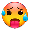 Emoji 🥵 Faccina Accaldata su Samsung Experience 9.5.