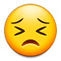 Emoji 😣 Faccina Perseverante su Samsung Experience 9.5.