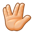 🖖🏼 Emoji vulkanischer Gruß: mittelhelle Hautfarbe Samsung Experience 9.5.