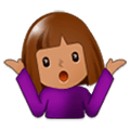 Emoji 🤷🏽 Persona Che Scrolla Le Spalle: Carnagione Olivastra su Samsung Experience 9.5.