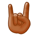 🤘🏾 Emoji Saudação Do Rock: Pele Morena Escura na Samsung Experience 9.5.