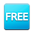🆓 Emoji Wort „Free“ in blauem Quadrat Samsung Experience 9.5.