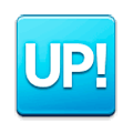 🆙 Emoji Schriftzug „UP!“ im blauen Quadrat Samsung Experience 9.5.