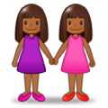 👭🏾 Emoji Duas Mulheres De Mãos Dadas: Pele Morena Escura na Samsung Experience 9.5.