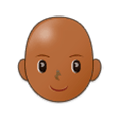 👩🏾‍🦲 Emoji Mujer: Tono De Piel Oscuro Medio Y Sin Pelo en Samsung Experience 9.5.