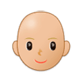 👩🏼‍🦲 Emoji Mujer: Tono De Piel Claro Medio Y Sin Pelo en Samsung Experience 9.5.