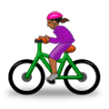 🚴🏾‍♀️ Emoji Mulher Ciclista: Pele Morena Escura na Samsung Experience 9.5.