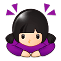 Emoji 🙇🏻‍♀️ Donna Che Fa Inchino Profondo: Carnagione Chiara su Samsung Experience 9.5.