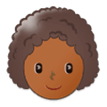 👩🏾‍🦱 Emoji Frau: mitteldunkle Hautfarbe, lockiges Haar Samsung Experience 9.5.