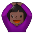 🙆🏿‍♀️ Emoji Frau mit Händen auf dem Kopf: dunkle Hautfarbe Samsung Experience 9.5.