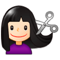 Émoji 💇🏻‍♀️ Femme Qui Se Fait Couper Les Cheveux : Peau Claire sur Samsung Experience 9.5.