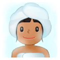 🧖🏽‍♀️ Emoji Frau in Dampfsauna: mittlere Hautfarbe Samsung Experience 9.5.