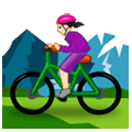 🚵🏻‍♀️ Emoji Mujer En Bicicleta De Montaña: Tono De Piel Claro en Samsung Experience 9.5.