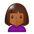 🙎🏾‍♀️ Emoji Mujer Haciendo Pucheros: Tono De Piel Oscuro Medio en Samsung Experience 9.5.