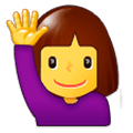 🙋‍♀️ Emoji Mulher Levantando A Mão na Samsung Experience 9.5.