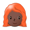 👩🏿‍🦰 Emoji Mulher: Pele Escura E Cabelo Vermelho na Samsung Experience 9.5.