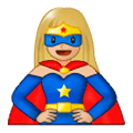 🦸🏼‍♀️ Emoji Super-heroína: Pele Morena Clara na Samsung Experience 9.5.