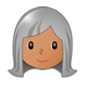 👩🏽‍🦳 Emoji Frau: mittlere Hautfarbe, weißes Haar Samsung Experience 9.5.