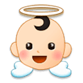 👼🏻 Emoji Bebé ángel: Tono De Piel Claro en Samsung One UI 1.0.
