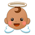 👼🏽 Emoji Bebê Anjo: Pele Morena na Samsung One UI 1.0.