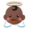 👼🏿 Emoji Bebé ángel: Tono De Piel Oscuro en Samsung One UI 1.0.