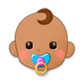 👶🏽 Emoji Bebé: Tono De Piel Medio en Samsung One UI 1.0.