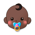 👶🏿 Emoji Bebé: Tono De Piel Oscuro en Samsung One UI 1.0.