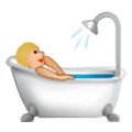 🛀🏼 Emoji Persona En La Bañera: Tono De Piel Claro Medio en Samsung One UI 1.0.