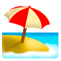 🏖️ Emoji Strand mit Sonnenschirm Samsung One UI 1.0.
