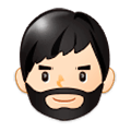 🧔🏻 Emoji Mann: helle Hautfarbe, Bart Samsung One UI 1.0.