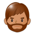 Emoji 🧔🏽 Uomo Con La Barba: Carnagione Olivastra su Samsung One UI 1.0.