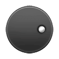 Émoji ⚈ Cercle noir avec un point blanc à droite sur Samsung One UI 1.0.