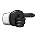 ☛ Emoji Indicador de dirección hacia la derecha (pintado) en Samsung One UI 1.0.