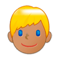 Emoji 👱🏽‍♂️ Uomo Biondo: Carnagione Olivastra su Samsung One UI 1.0.