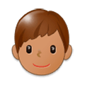 👦🏽 Emoji Junge: mittlere Hautfarbe Samsung One UI 1.0.