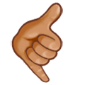 🤙🏽 Emoji Mano Haciendo El Gesto De Llamar: Tono De Piel Medio en Samsung One UI 1.0.