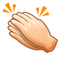 👏🏻 Emoji Mãos Aplaudindo: Pele Clara na Samsung One UI 1.0.