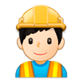 👷🏻 Emoji Bauarbeiter(in): helle Hautfarbe Samsung One UI 1.0.