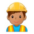 👷🏽 Emoji Trabalhador De Construção Civil: Pele Morena na Samsung One UI 1.0.
