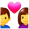 👨‍❤️‍👩 Emoji Pareja con corazón - Homem, Mulher na Samsung One UI 1.0.