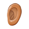 👂🏽 Emoji Orelha: Pele Morena na Samsung One UI 1.0.