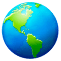 Émoji 🌎 Globe Tourné Sur Les Amériques sur Samsung One UI 1.0.